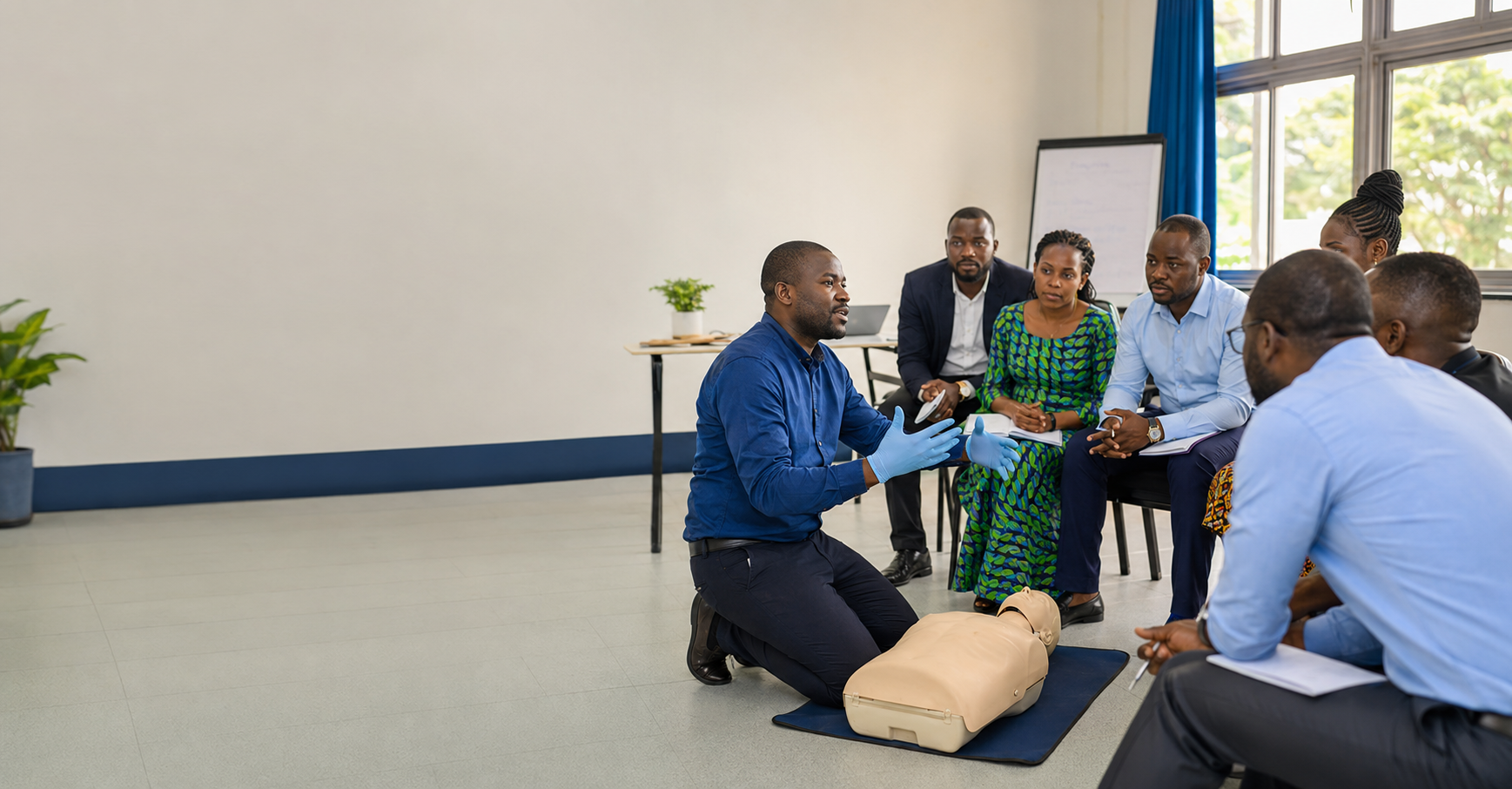 Illustration d’une formation aux premiers secours au Cameroun